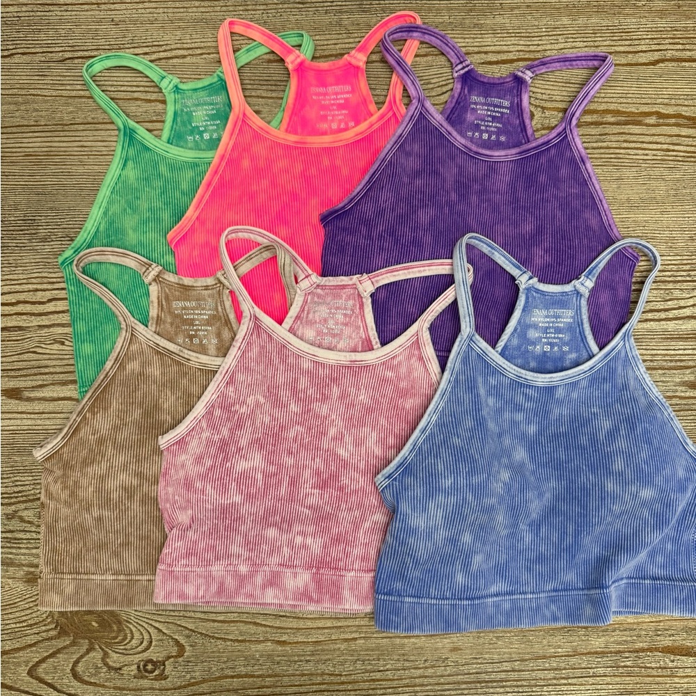 Colorful Ribbed Tank Tops Set